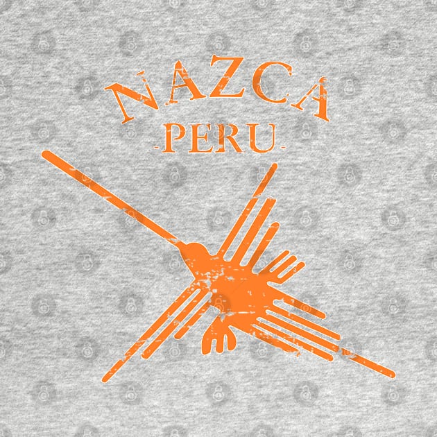 Distressed Nazca Lines Hummingbird by Braznyc